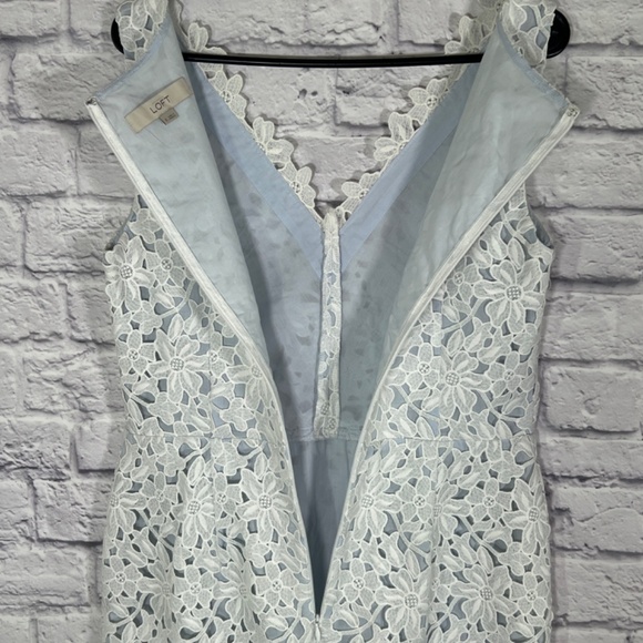 LOFT Sleeveless Floral Lace Midi Tulip Style Dress Spring Summer Ladies Size 8 - Picture 6 of 12